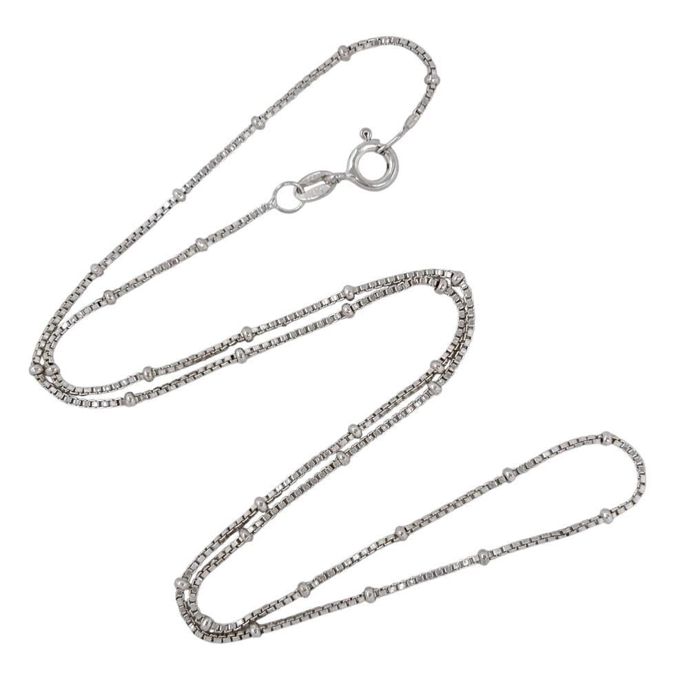 Vintage Italy Sterling Silver 925 Box Link Chain Necklace 18.5"